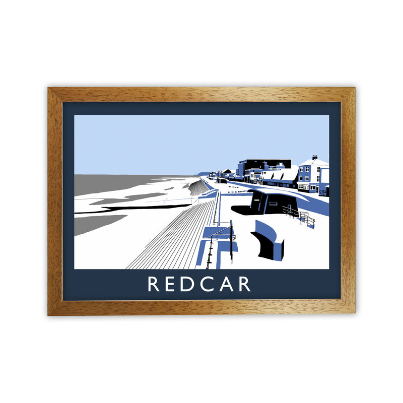 Redcar Framed Digital Art Print by Richard O'Neill, Framed Wall Art Oak Grain