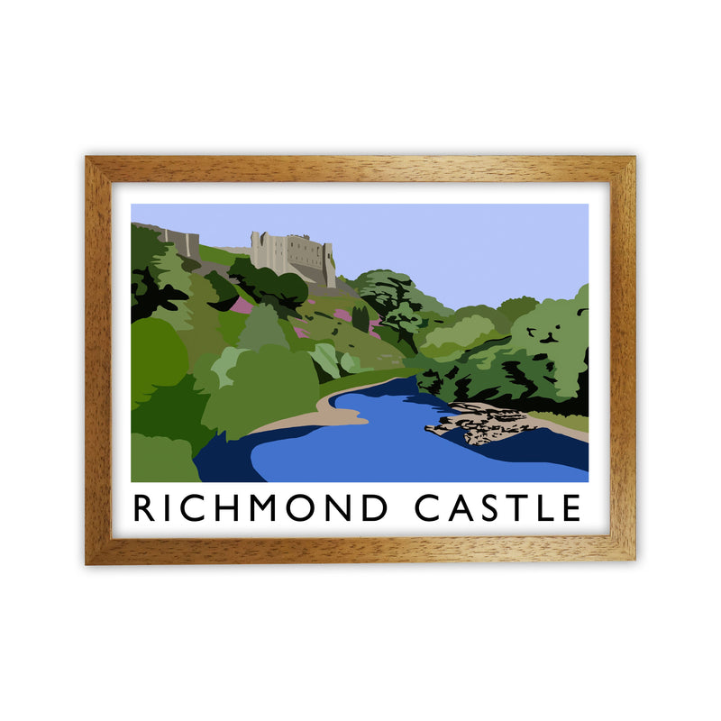 Richmond Castle Digital Art Print by Richard O'Neill, Framed Wall Art Oak Grain
