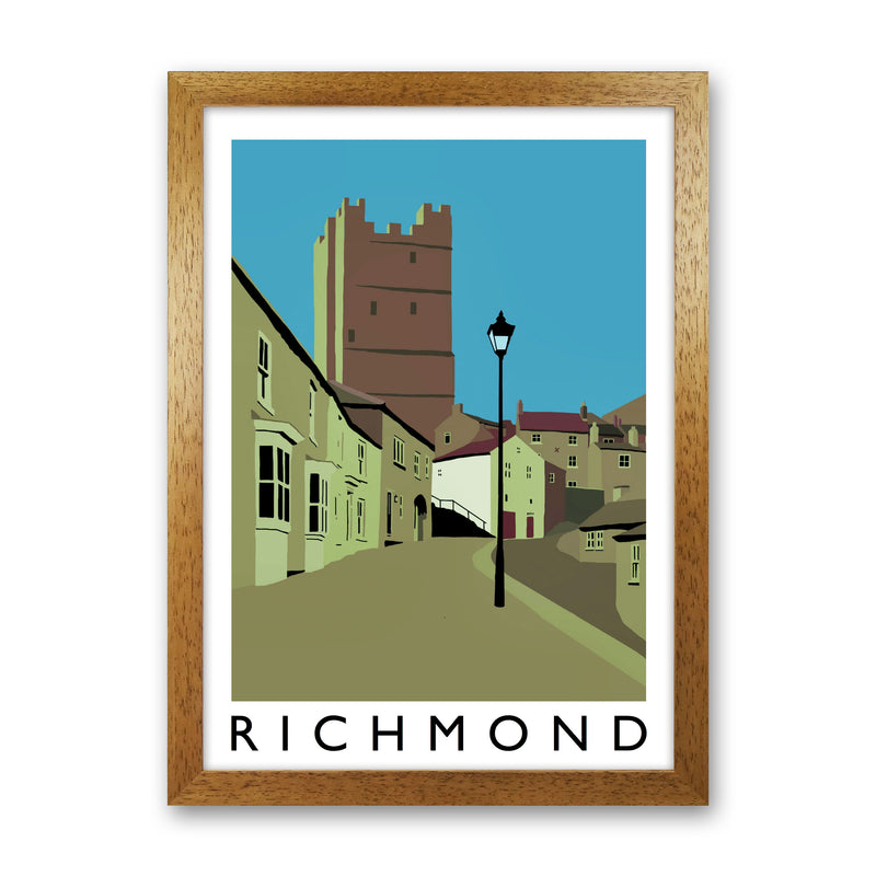 Richmond Travel Art Print by Richard O'Neill, Framed Wall Art Oak Grain