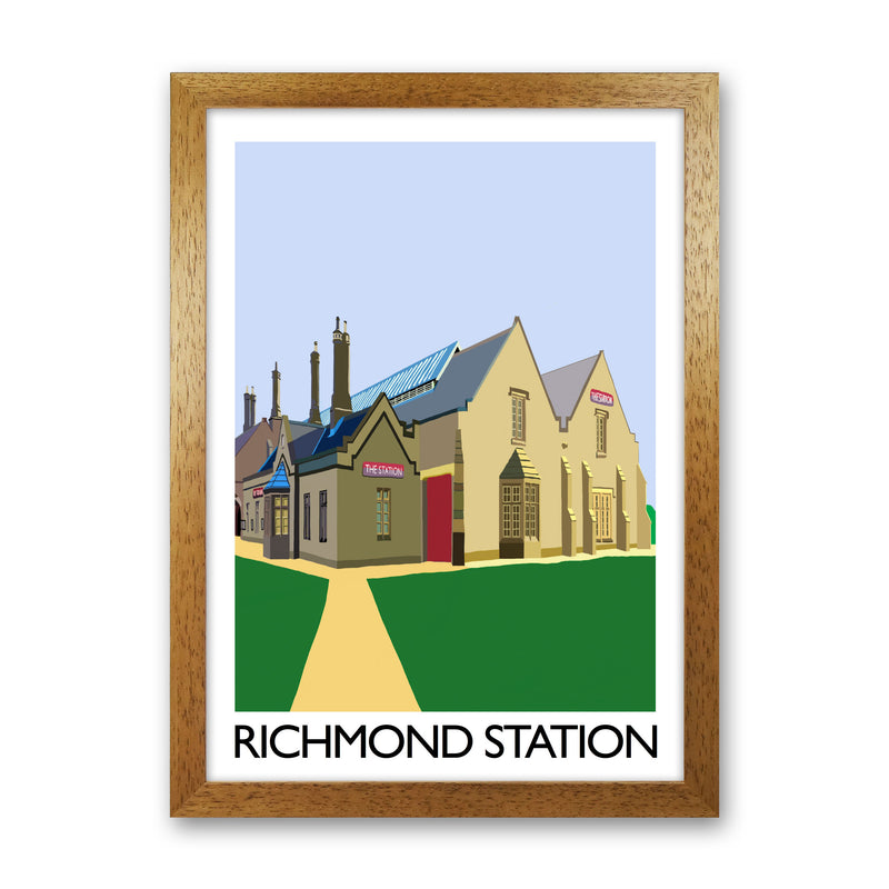 Richmond Station Digital Art Print by Richard O'Neill, Framed Wall Art Oak Grain