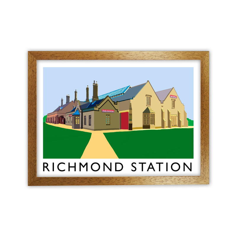 Richmond Station Travel Art Print by Richard O'Neill, Framed Wall Art Oak Grain