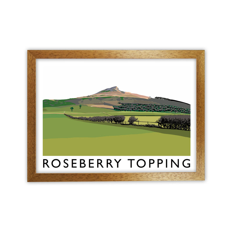 Roseberry Topping Art Print by Richard O'Neill, Framed Wall Art Oak Grain
