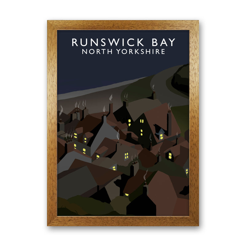Runswick Bay North Yorkshrie Travel Art Print by Richard O'Neill Oak Grain