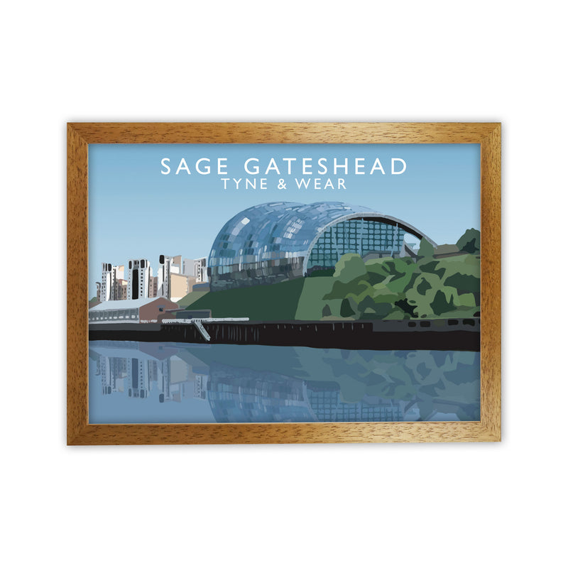 Sage Gateshead Tyne & Wear Travel Art Print by Richard O'Neill Oak Grain