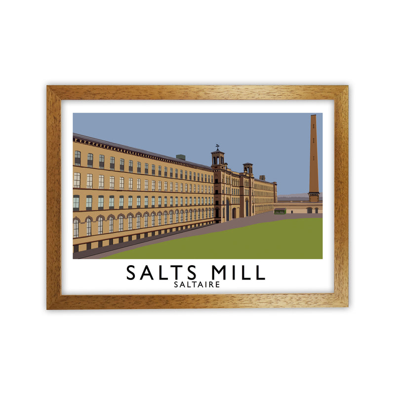 Salts Mill Travel Art Print by Richard O'Neill, Framed Wall Art Oak Grain