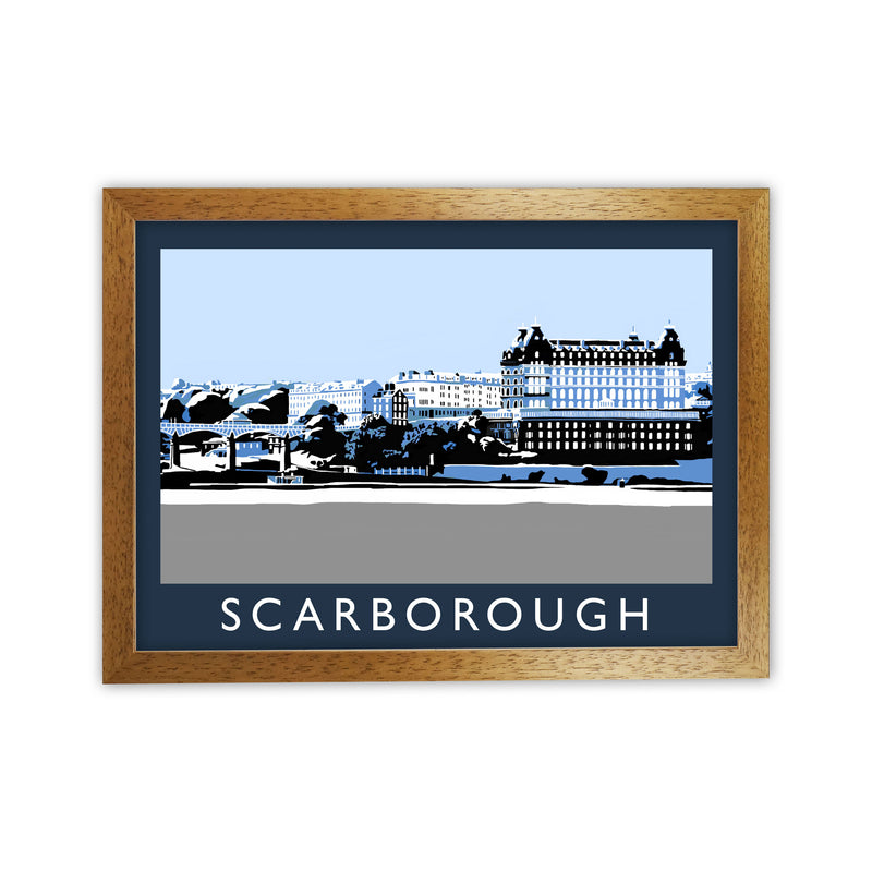 Scarborough Travel Art Print by Richard O'Neill, Framed Wall Art Oak Grain