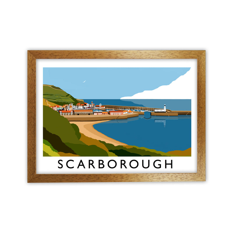 Scarborough Art Print by Richard O'Neill, Framed Wall Art Oak Grain