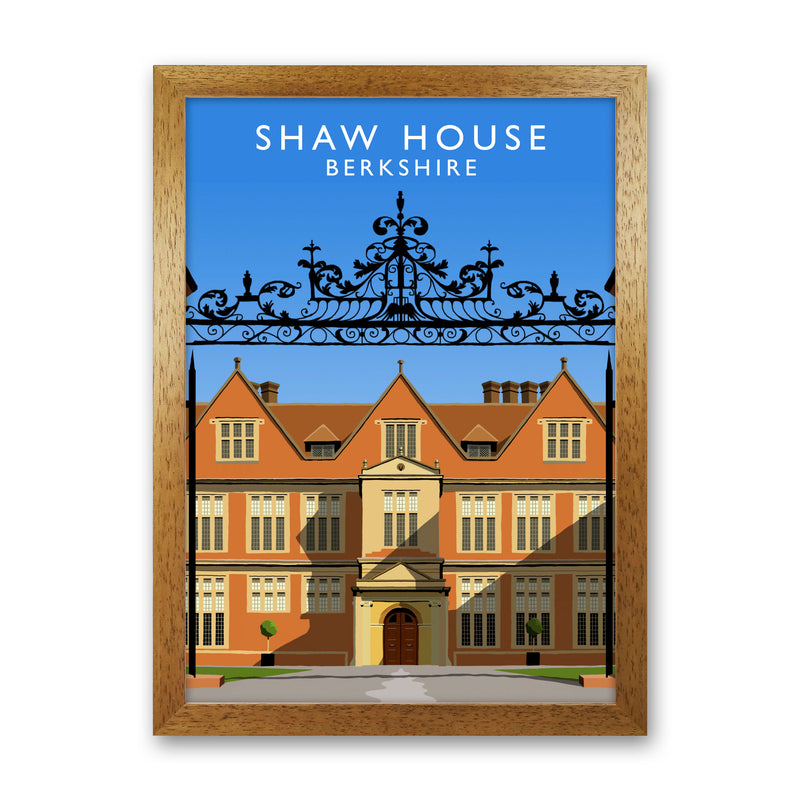 Shaw House Berkshire Travel Art Print by Richard O'Neill, Framed Wall Art Oak Grain