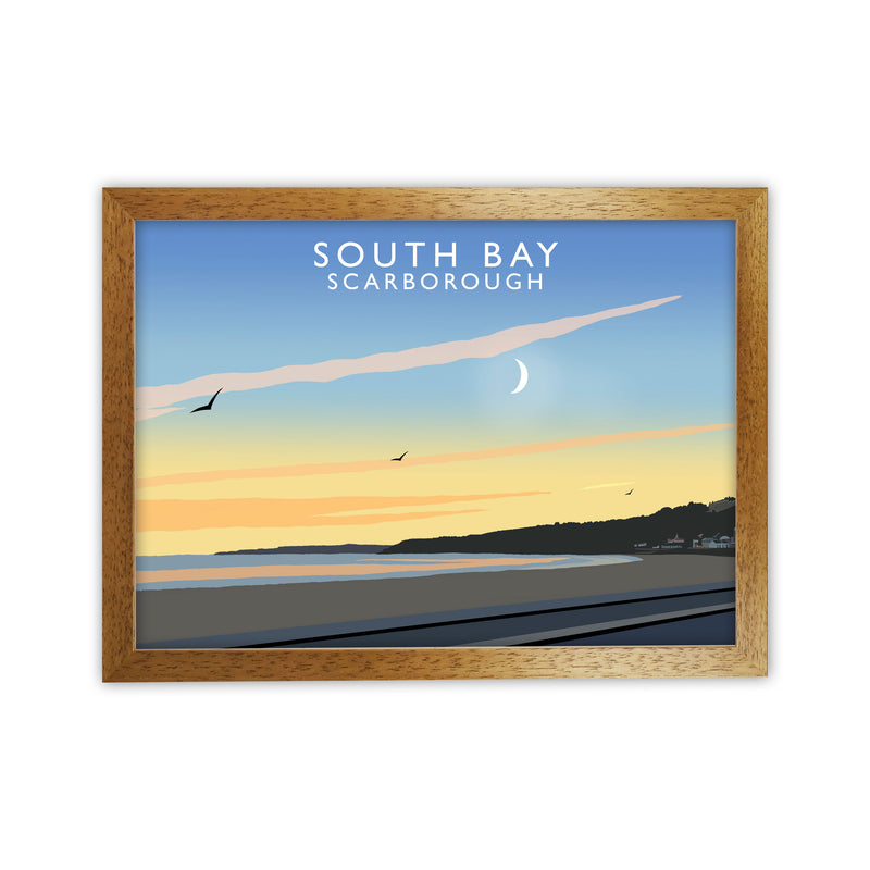 South Bay Scarborough Art Print by Richard O'Neill, Framed Wall Art Oak Grain