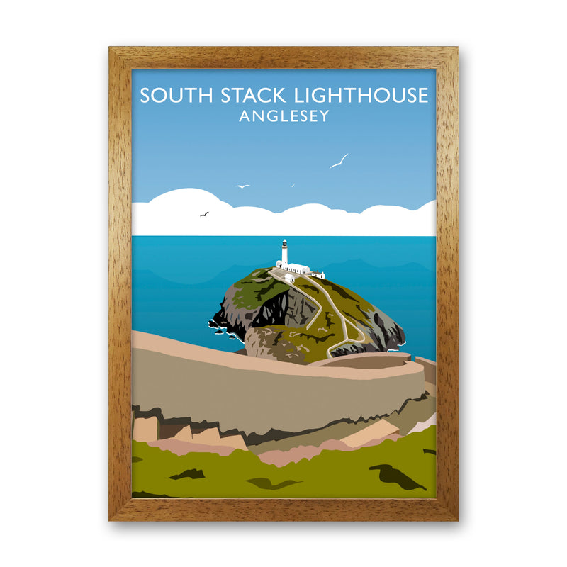 South Stack Lighthouse Anglesey Travel Art Print by Richard O'Neill Oak Grain