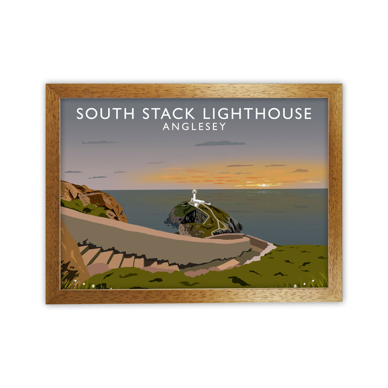 South Stack Lighthouse Anglesey Travel Art Print by Richard O'Neill Oak Grain