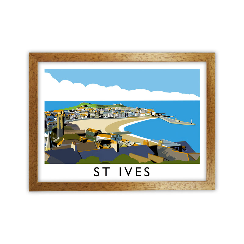 St Ives Art Print by Richard O'Neill, Framed Wall Art Oak Grain