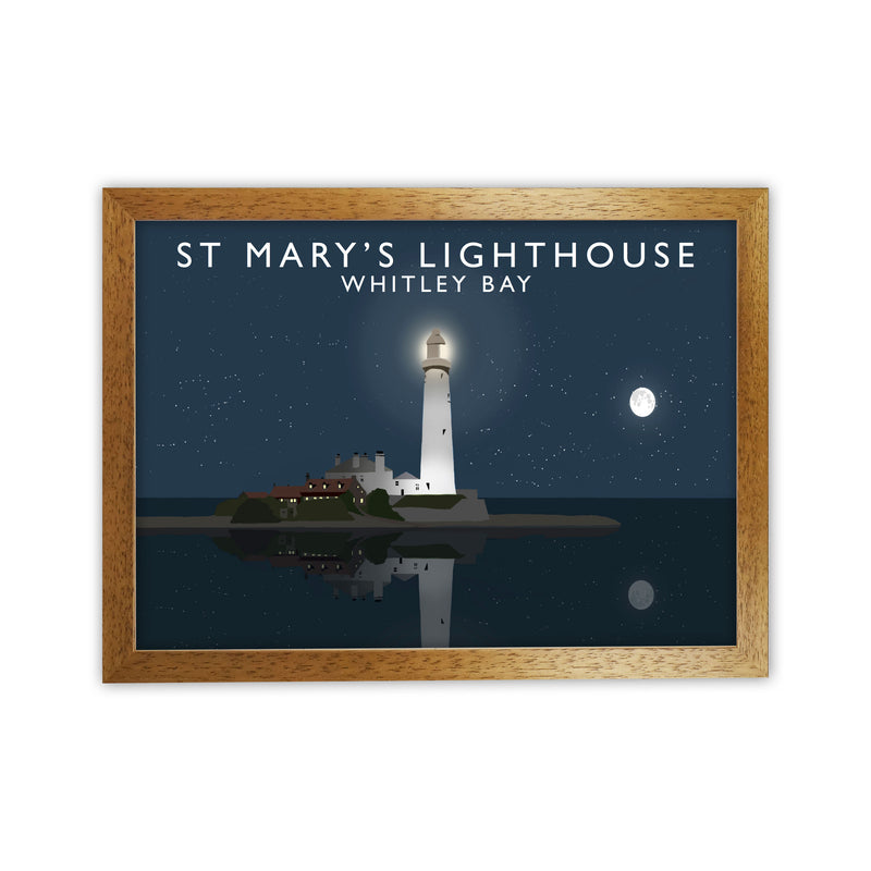 St Mary's Lighthouse Whitley Bay Framed Art Print by Richard O'Neill Oak Grain