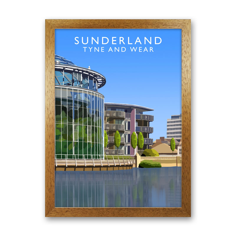 Sunderland Tyne and Wear Art Print by Richard O'Neill, Framed Wall Art Oak Grain