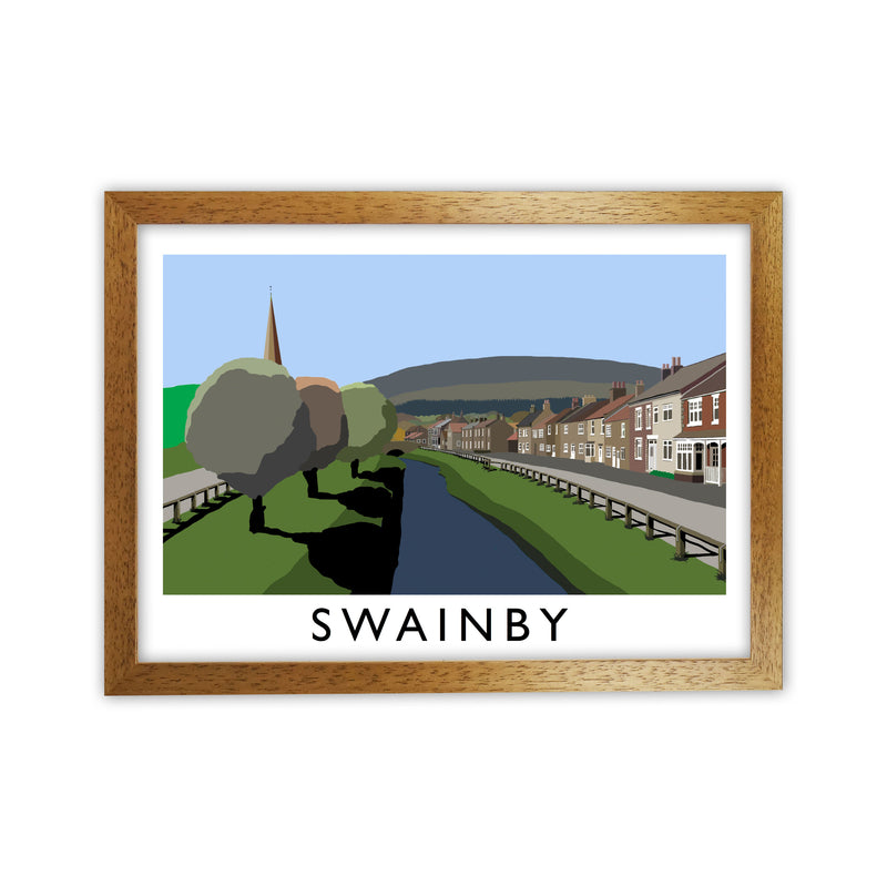 Swainby Travel Art Print by Richard O'Neill, Framed Wall Art Oak Grain