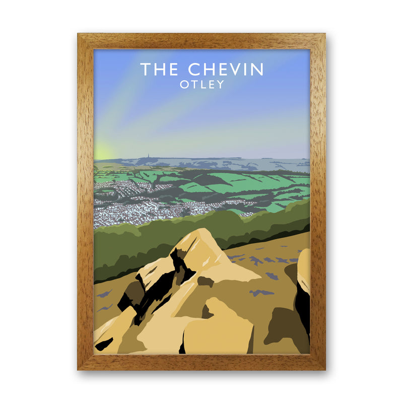 The Chevin Otley Art Print by Richard O'Neill, Framed Wall Art Oak Grain