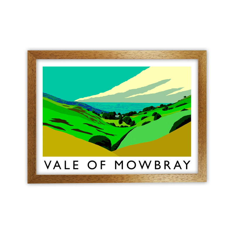 Vale of Mowbray Travel Art Print by Richard O'Neill, Framed Wall Art Oak Grain