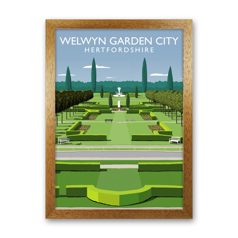Welwyn Garden City Hertfordshire Travel Art Print by Richard O'Neill Oak Grain