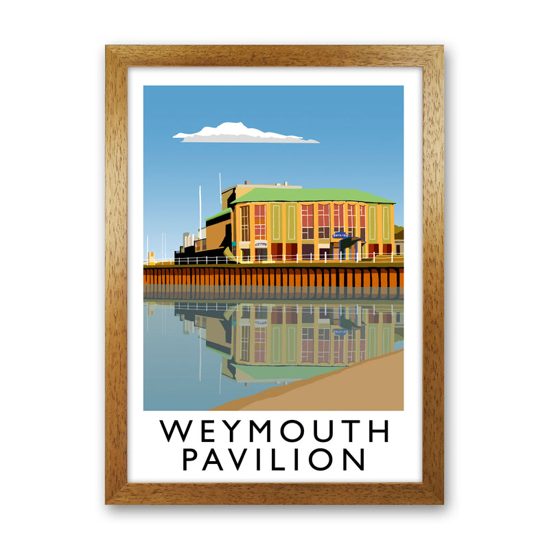Weymouth Pavilion Travel Art Print by Richard O'Neill, Framed Wall Art Oak Grain