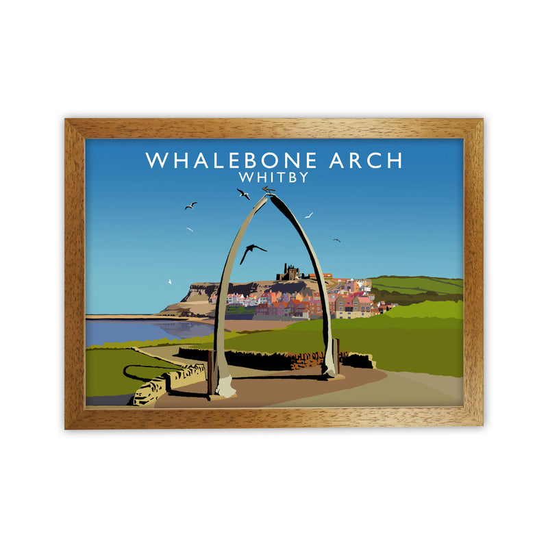Whalebone Arch Whitby Art Print by Richard O'Neill, Framed Wall Art Oak Grain