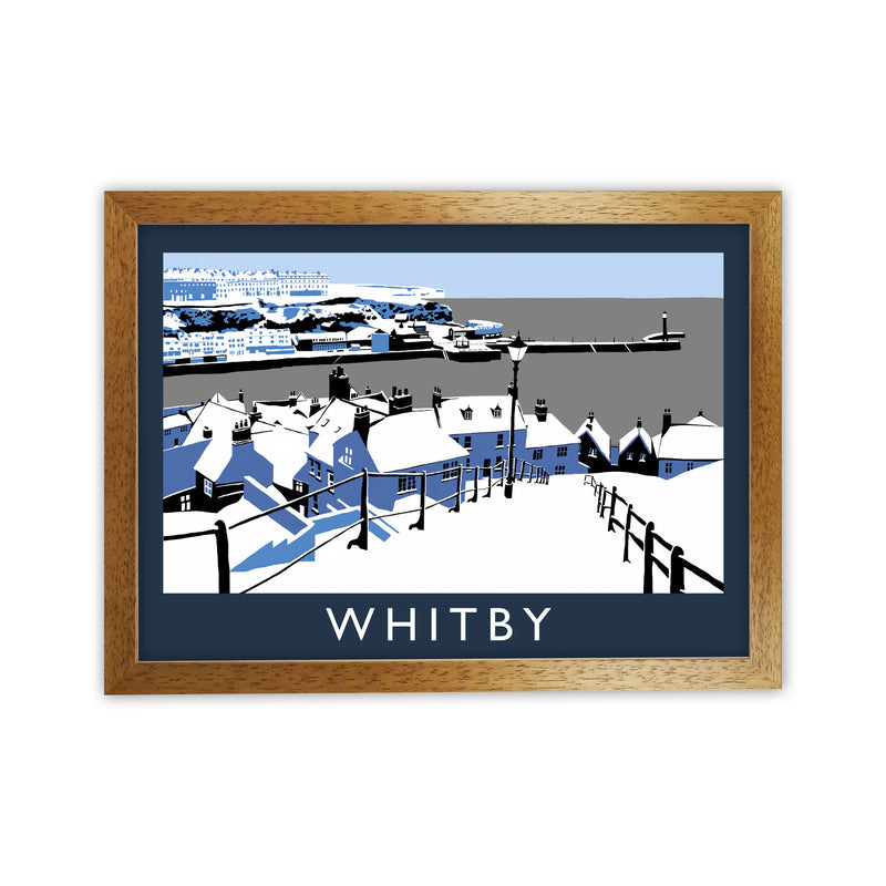 Whitby Travel Art Print by Richard O'Neill, Framed Wall Art Oak Grain