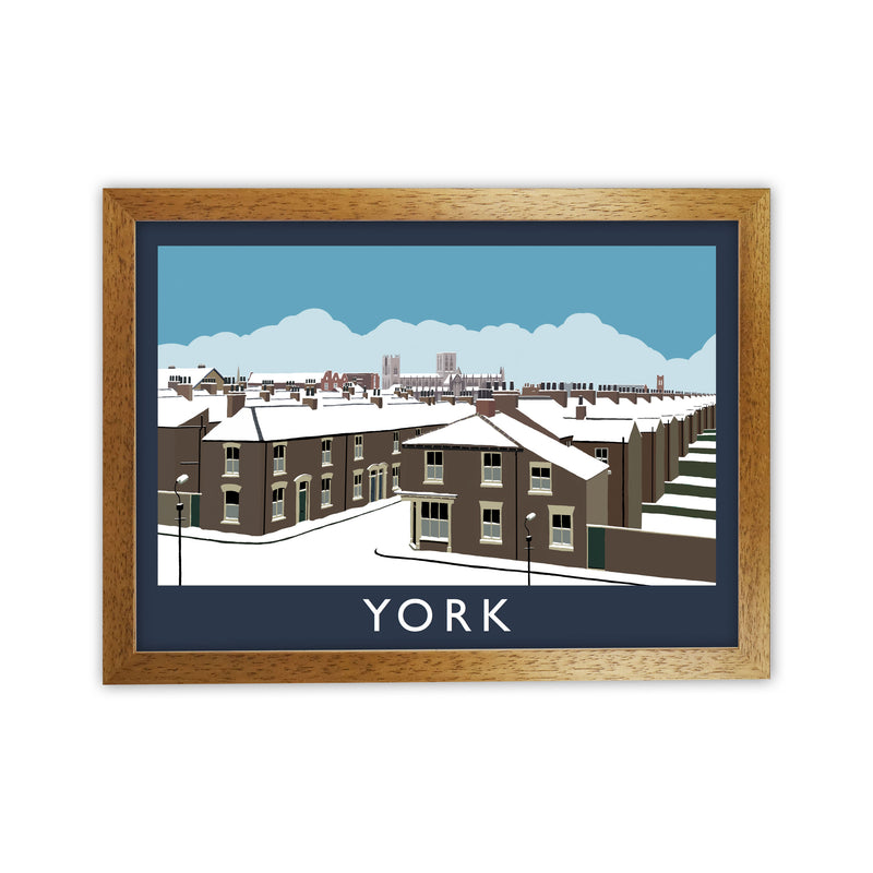 York Travel Art Print by Richard O'Neill, Framed Wall Art Oak Grain