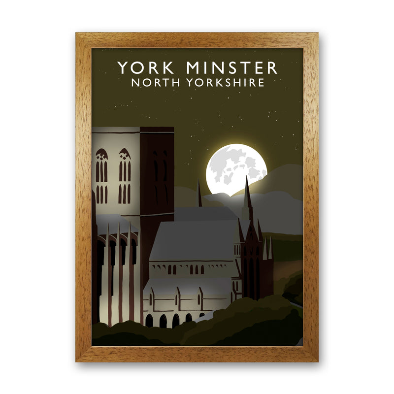 York Minster Travel Art Print by Richard O'Neill, Framed Wall Art Oak Grain