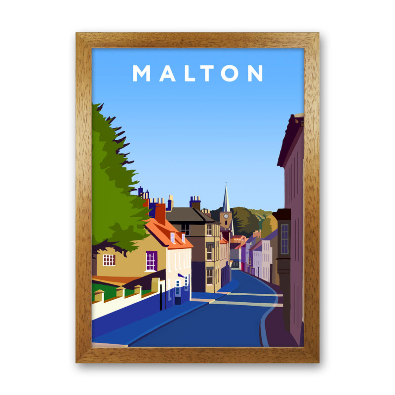 Malton Travel Art Print by Richard O'Neill, Framed Wall Art Oak Grain