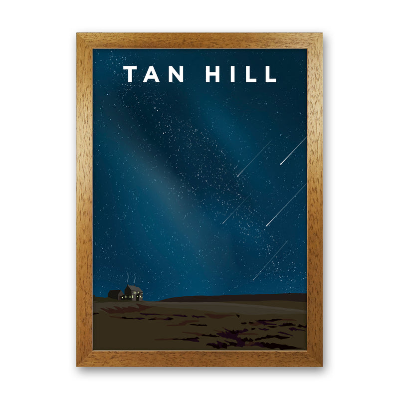 Tan Hill Travel Art Print by Richard O'Neill, Framed Wall Art Oak Grain