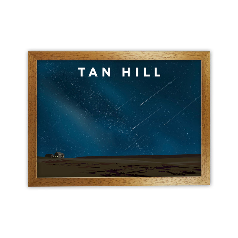 Tan Hill Travel Art Print by Richard O'Neill, Framed Wall Art Oak Grain