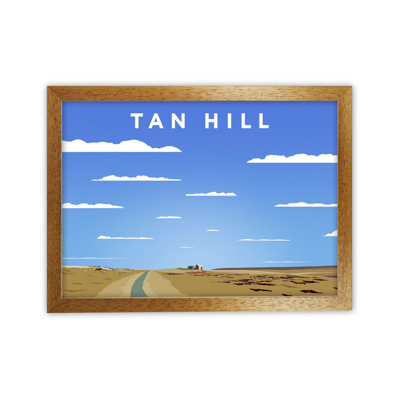 Tan Hill Digital Art Print by Richard O'Neill, Framed Wall Art Oak Grain