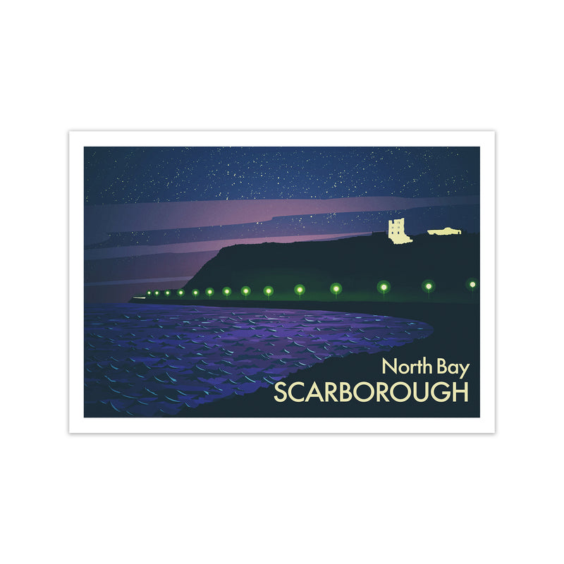 North Bay Scarborough (Night) Art Print by Richard O'Neill Print Only