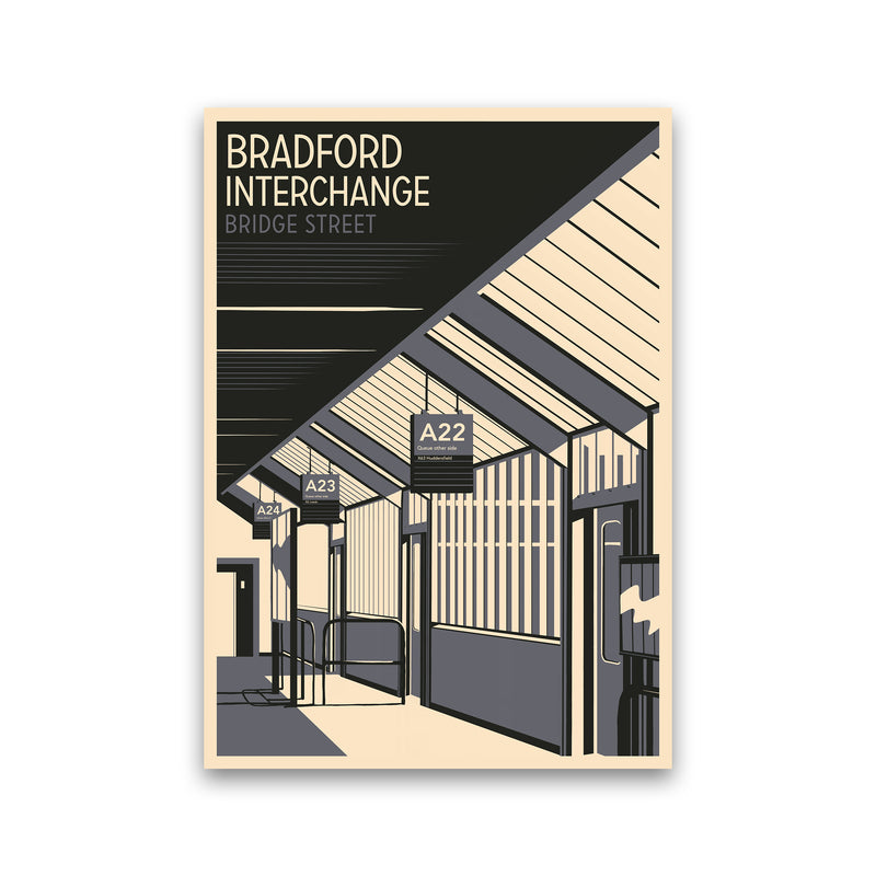 Bradford Interchange, Bridge Street portrait Travel Art Print by Richard O'Neill Print Only