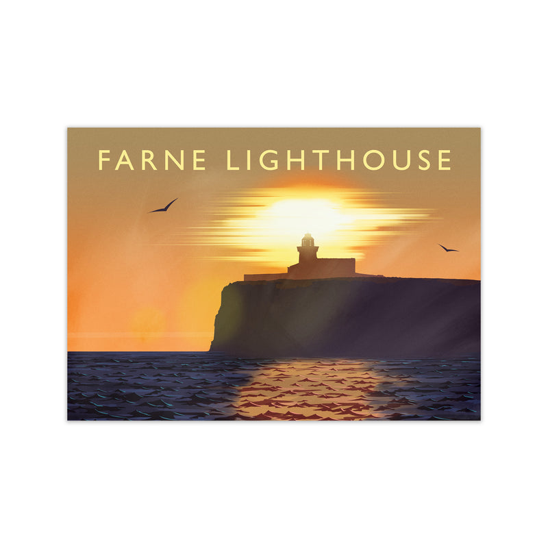 Farne Lighthouse Travel Art Print by Richard O'Neill Print Only