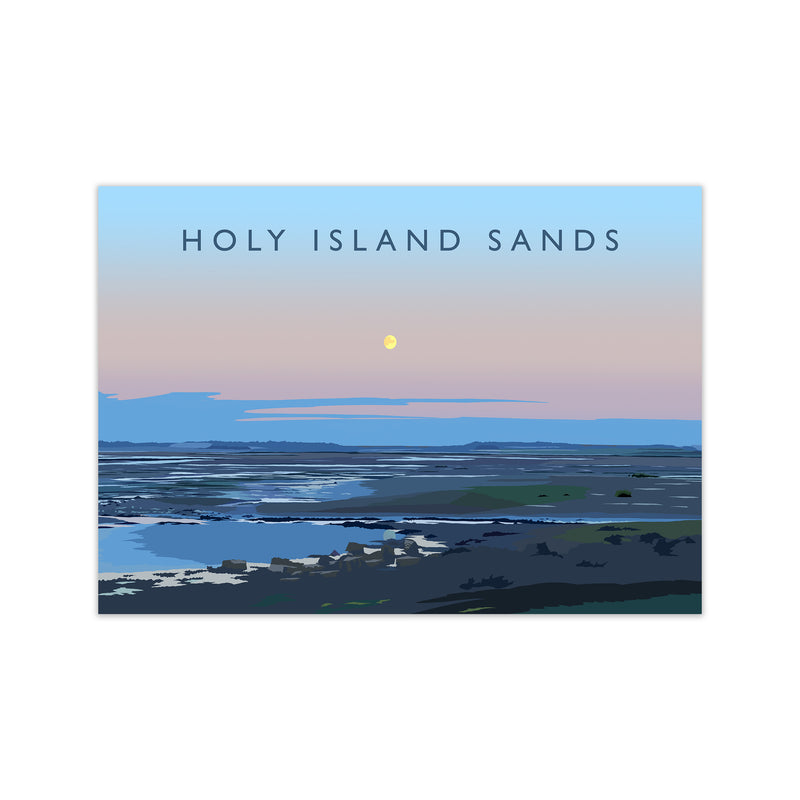 Holy Island Sands Travel Art Print by Richard O'Neill Print Only