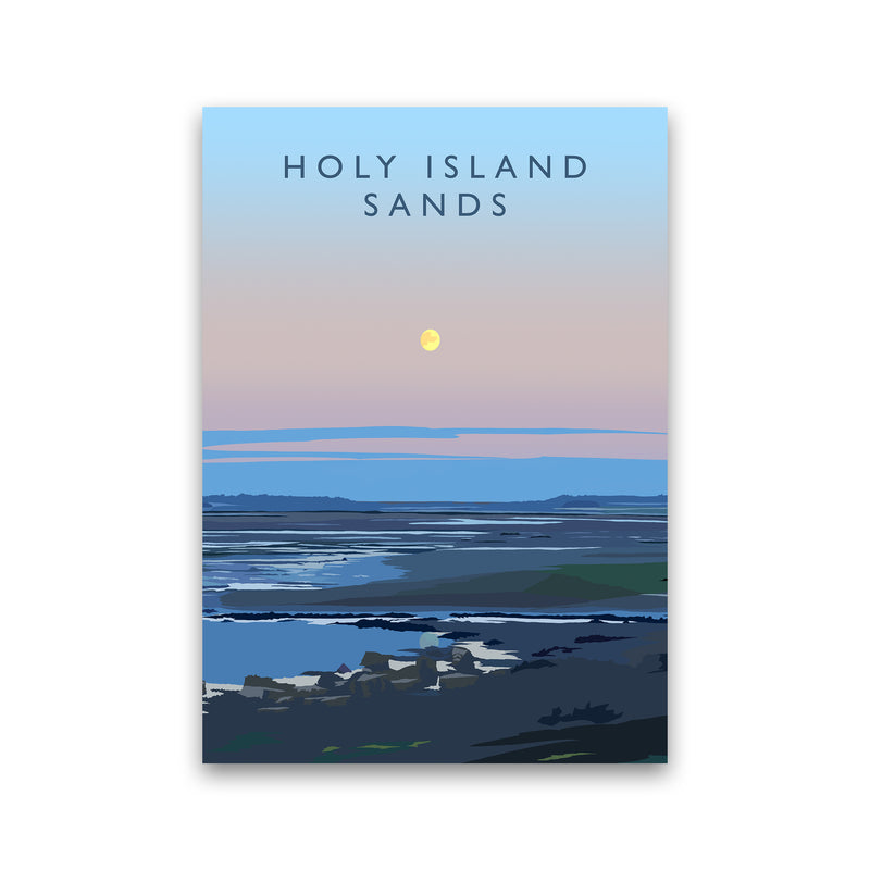 Holy Island Sands portrait Travel Art Print by Richard O'Neill Print Only