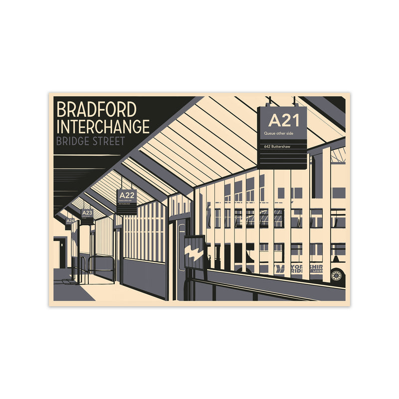 Bradford Interchange, Bridge Street Travel Art Print by Richard O'Neill Print Only