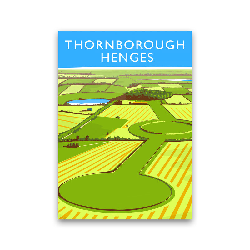 Thornborough Henges portrait Travel Art Print by Richard O'Neill Print Only