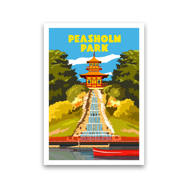 Peasholm Park Travel Art Print by Richard O'Neill Print Only