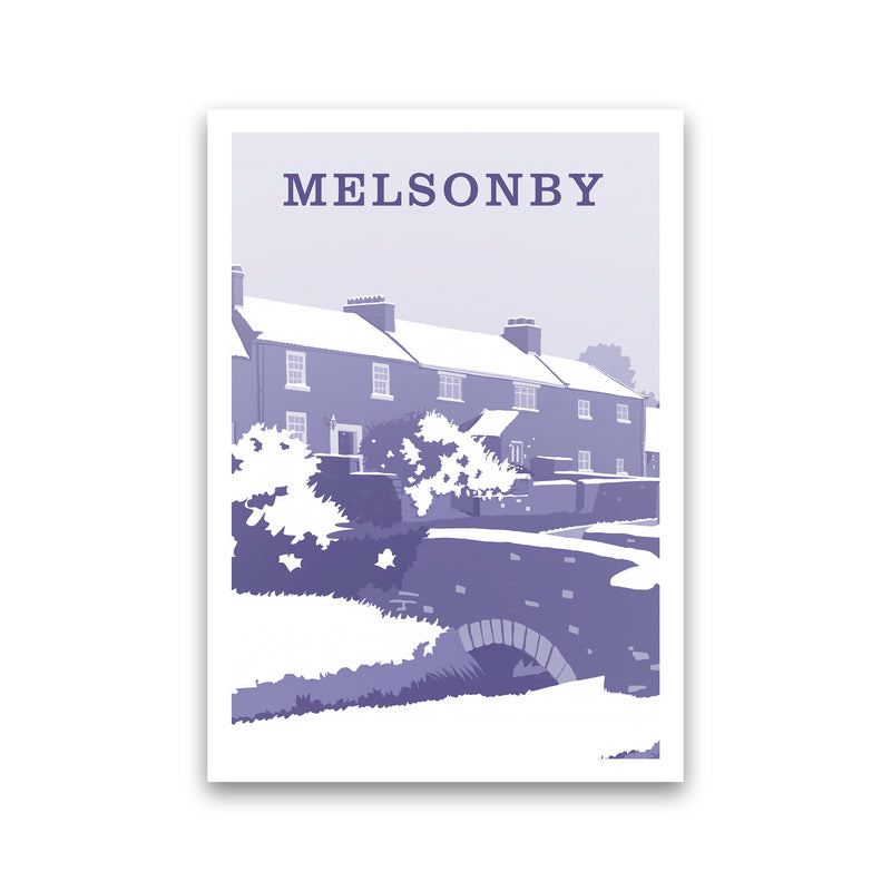 Melsonby (Snow) Portrait Travel Art Print by Richard O'Neill Print Only