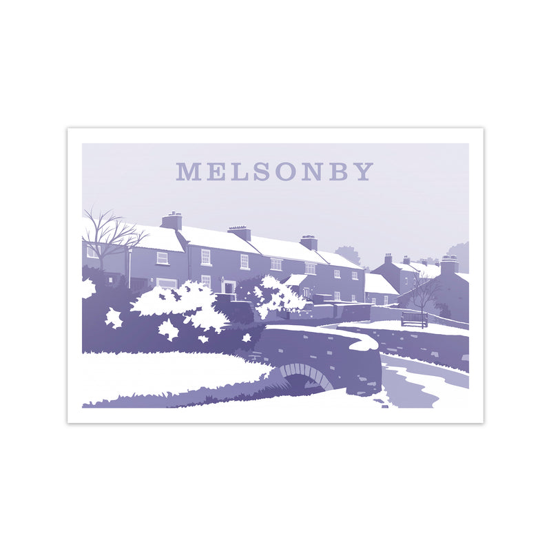 Melsonby (Snow) Travel Art Print by Richard O'Neill Print Only