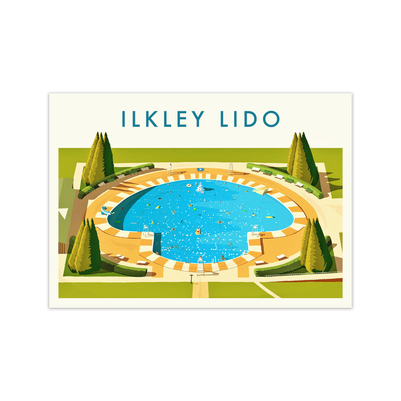 Ilkley Lido Travel Art Print by Richard O'Neill Print Only