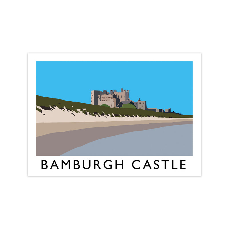 Bamburgh Castle Framed Digital Art Print by Richard O'Neill Print Only