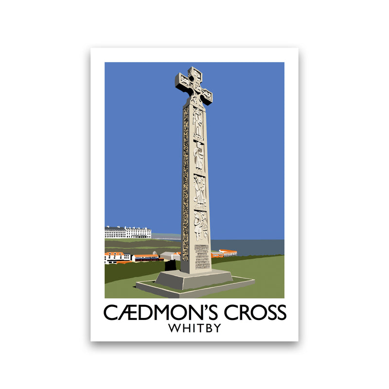 Caedmon's Cross Whitby Framed Digital Art Print by Richard O'Neill Print Only