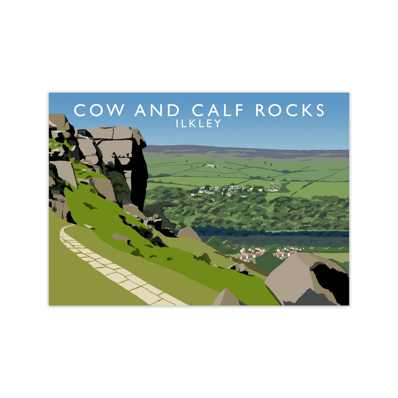 Cow and Calf Rocks Ilkley Framed Digital Art Print by Richard O'Neill Print Only