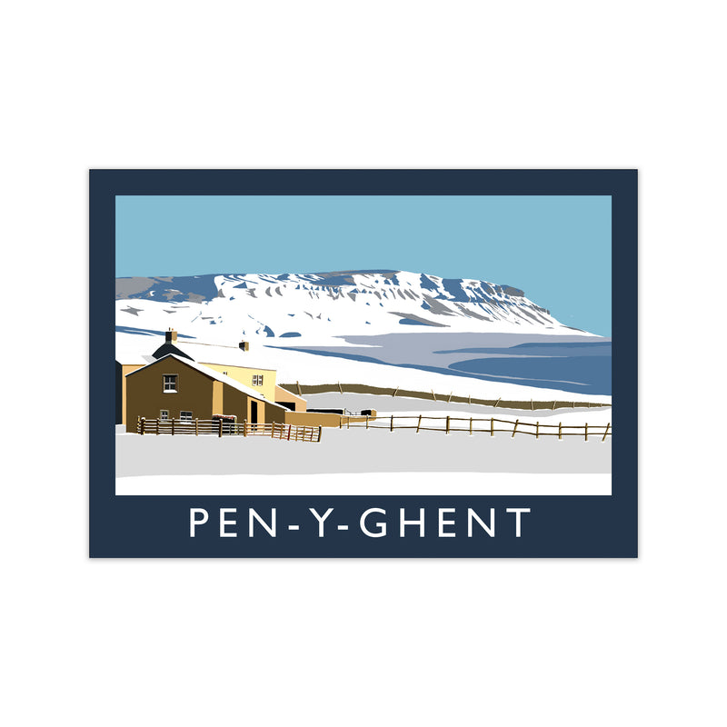Pen-Y-Ghent by Richard O'Neill Yorkshire Art Print, Vintage Travel Poster Print Only