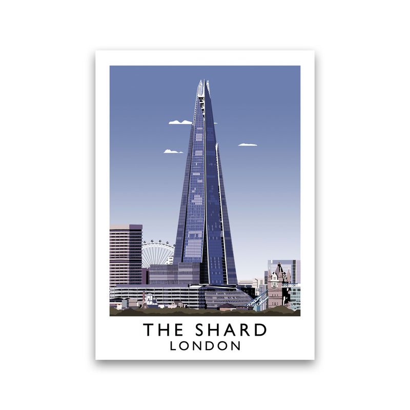The Shard London Vintage Travel Art Poster by Richard O'Neill, Framed Wall Art Print, Cityscape, Landscape Art Gifts Print Only
