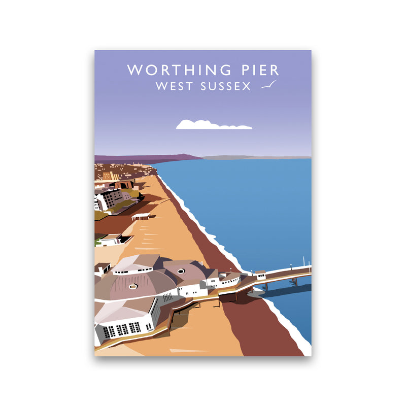 Worthing Pier West Sussex Framed Digital Art Print by Richard O'Neill Print Only