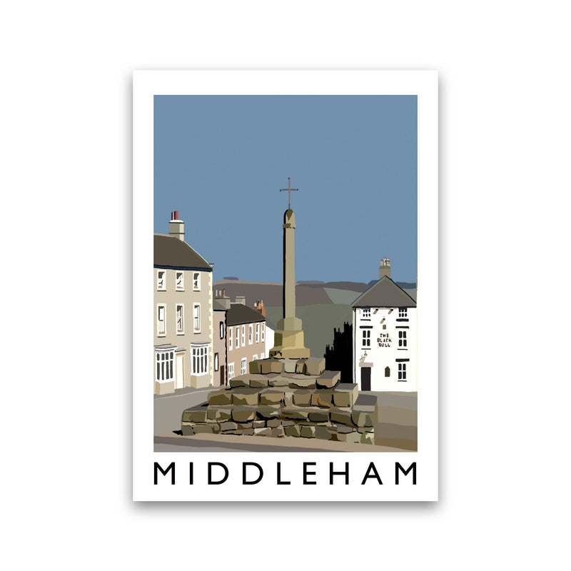 Middleham by Richard O'Neill Yorkshire Art Print, Vintage Travel Poster Print Only