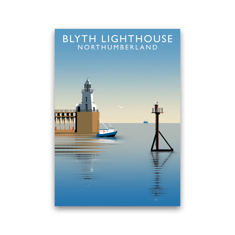 Blyth Lighthouse Northumberland Art Print by Richard O'Neill Print Only
